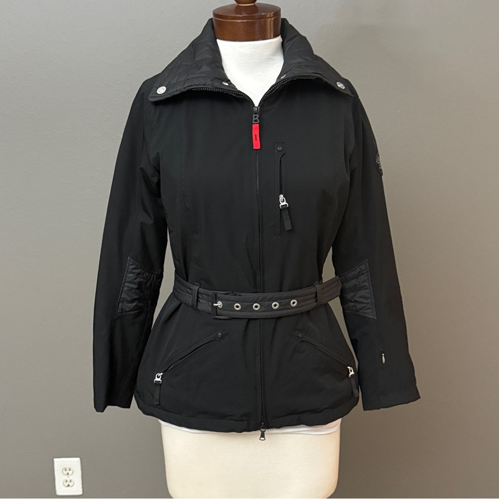 Bogner Fire & Ice Belted Black ski jacket Sz M/L 10  Fall winter